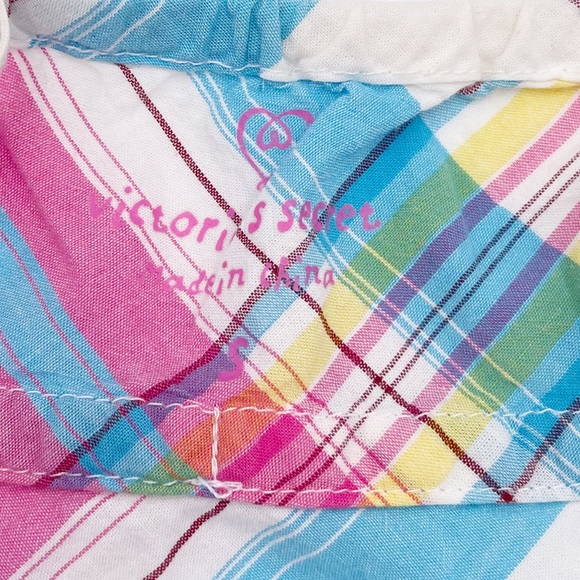 Vintage 2000s Y2K Victoria's Secret Spaghetti Strap Mini Dress Multicolor Plaid - Picture 6 of 7